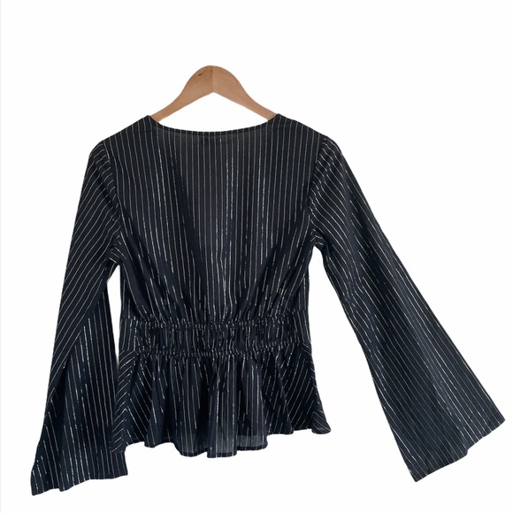 love, Fire • Silver Pinstripe Blouse • NWT - Picture 4 of 8